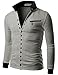 Doublju Mens Jersey Cardigan with Contrast Detail
