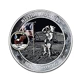 Womdee 2019 New Apollo 11 50th Anniversary Commemorative Coin with Precious Pictures, NASA Humans First Landing, Coin Jewelry Collection Art Gift Souvenir Novelty Coin Set of 2