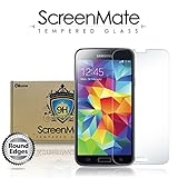 iloome New Samsung Galaxy S5 ScreenMate Real Tempered Glass 9H Hardness Premium Screen Protector with Rounded Edges & Oleophobic Coating