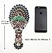 Ivenf Vintage Metal Oval Make-Up Hand/Table Mirror, Peacock Spread Tail, Blue