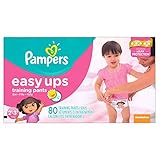 Pampers Girls Easy Ups Training Underwear 2T-3T (Size 4), 80 Count (Old Version)
