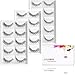 Fake Nature Eyelashes, FFLEMON 15 Pairs False Eyelashes, 3 Styles Multi pack in bulk, Super Nature Soft Invisible Stem Lashes, Reusable (W15-1)