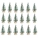 STUDYY 24pcs Mini Pine Sisal Snow Frost Trees with Wood Base Bottle Brush Trees Plastic Winter Snow Ornaments Tabletop Trees for DIY Room Decor Home Table Top Decoration primary