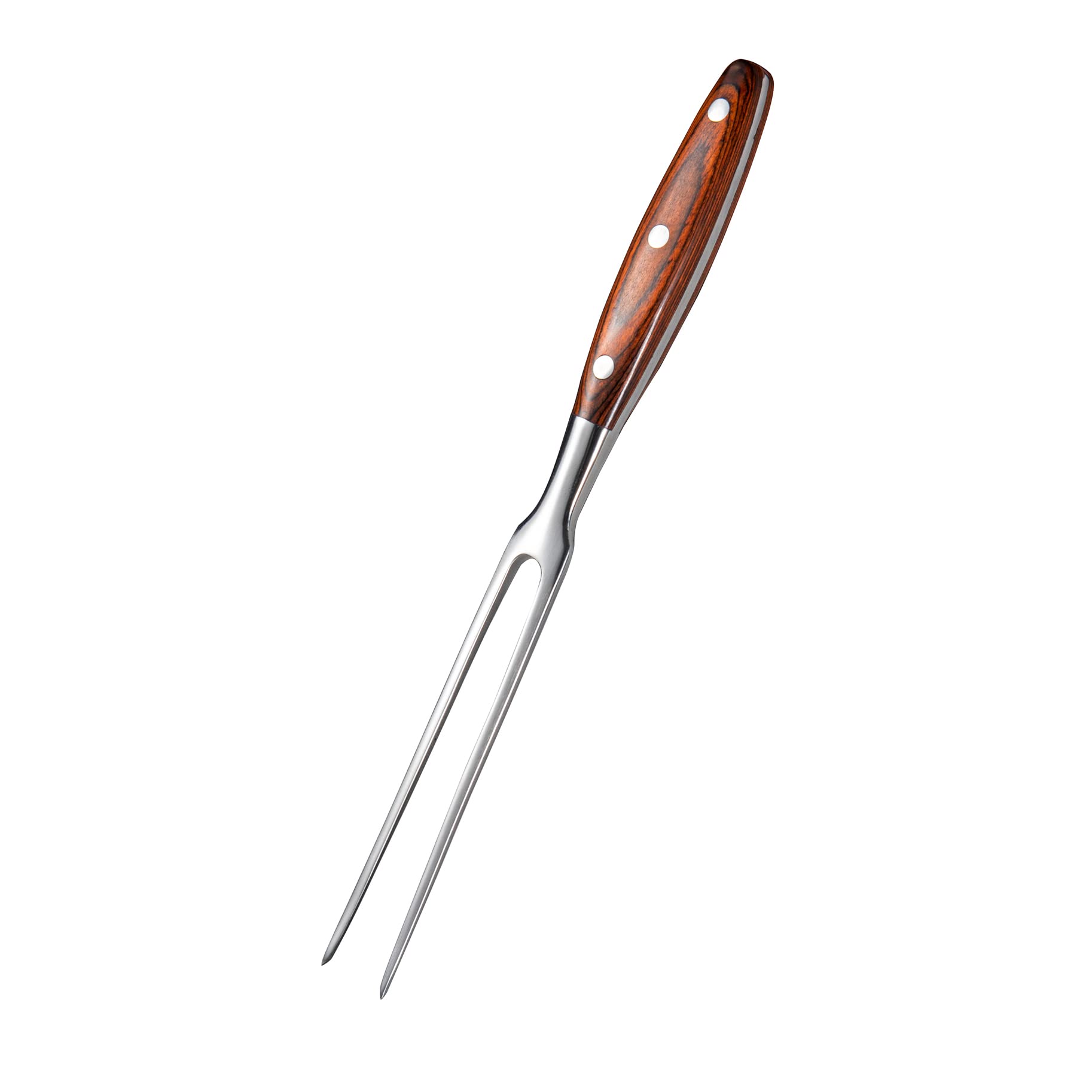 IMEEA 11.5 Inch Meat Fork Stainless Steel Carving Forks with Wooden Handle Two Prong Forks Meat Cooking Barbecue Fork for Chicken Turkey Beef