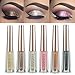 Diamond Liquid Eyeshadow 4 Colors Glitter Shimmer Eyeshadow Deep Stereoscopic Long Lasting Liquid Eyeshadow Set Matte Eye Shadow Sparkling Shimmer Eyes Makeup for Women Girl (4 Color C)