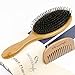 Boar Bristle Hair Brush - Natural Pure Boar Bristles Mixed with Nylon Pins - Large Wood Handle - Easy to Detangle Long and Thick Hair - Add Natural Shine and Texture -Boar Brush For Men Women and Kids