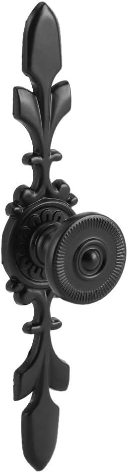 Fdit Set of 4 Vintage Style Pull Handle Door Knobs Back Plate for Home Furniture Drawers Cabinets Wardrobes Cupboard Cabinet with Screw Black - Image 3
