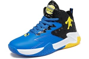 DHOVOR Boys Girls Basketball Shoes Kids Fashion Sneakers Running Walking Shoes Light-Weight Athletic Shoes for Little Kids/Bi