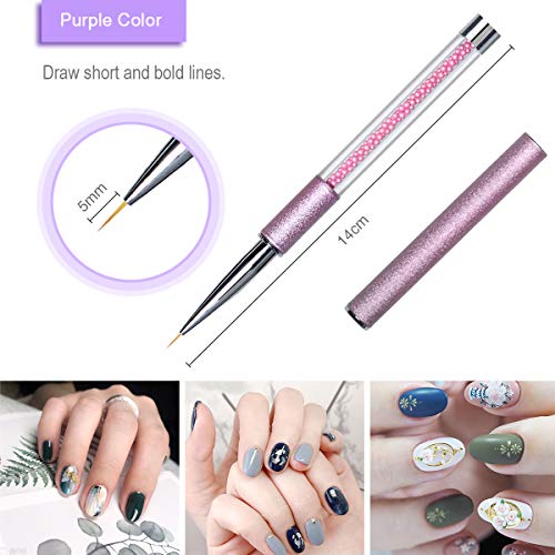 image for Ahier 4PCS Nail Art Liner Brushes, UV Gel Painting Nail Design Brush P