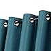 H.VERSAILTEX Linen Blackout Curtain 96 Inches Long for Bedroom/Living Room Thermal Insulated Grommet Linen Curtain Drapes Primitive Textured Burlap Effect Window Drapes 1 Panel - Heather Aegean Blue