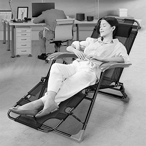 Lounge Sessel, Recliner Lounge Chaise Einstellbare Null-Schwerkraft, Falten mit Pad, Ideal für Patio-Pool-Yard-Rasen… – Bild 6