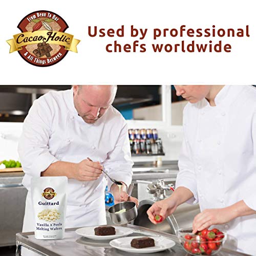 Guittard A'Peels Vanilla White Chocolate Wafers Melting Chocolate | Cacaoholic Resealable Stand Up Pouch | 14 Ounce - Thumbnail 2
