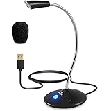 NexiGo Computer Microphone, USB Microphone with Mute Button and Adjustable Gooseneck, Noise-Cancelling, Desktop Microphone fo