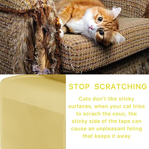 Furniture Protectors from Cats, Cat Scratch Deterrent Tape, 10 Pcs Double Sided Anti Scratching Sticky Tape, Training Tape - 5L (14\