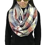 Wrapables Plaid Print Winter Infinity Scarf, Gray and Wine Wrapables Plaid Print Winter Infinity Scarf, Gray and Wine