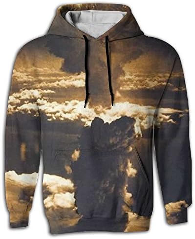 EURJFHD Mushroom Cloud Men Cute Cozy Long Sleeve Hipster Pullover Hoodie Hooded Sweatshirt For Men