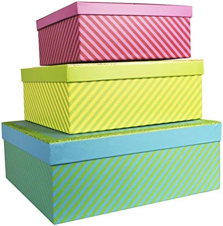 ALEF Elegant Decorative Radient Glitz Themed Nesting Gift Boxes -3 Boxes- Nesting Boxes Beautifully Themed and Decorated - Perfect for Gifts or Simple Decoration Around The House!