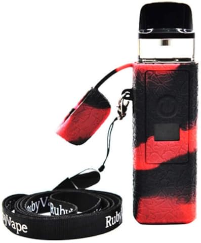 RUILUL Funda protectora de silicona para Voopoo Vinci Air 30W Kit Skin Wrap Sleeve Antideslizante Shield Multicolor Negro y rojo.