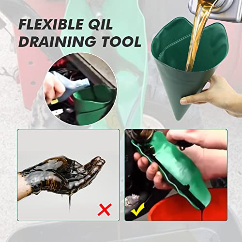 MOTOQUEEN Flexible Draining Tool Oil Funnel Foldable Drainage Oil Guide