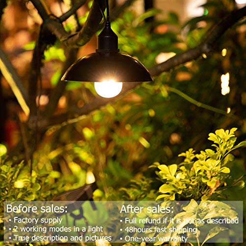 image for Ousam Led Garden Solar Light Chandelier Classical Bulb with Solar Pane