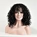 YOURWIGS Short Curly Wigs for Black Women Afro Kinky Synthetic Hair Fluffy Wavy Wigs with Wig Cap Z073