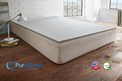 PuraSleep 1" Carbon Comfort Memory Foam Mattress Topper – Made In The USA – 3 Year - Full