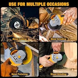MAXCULAR Cordless Angle Grinder with 2x4.0 AH