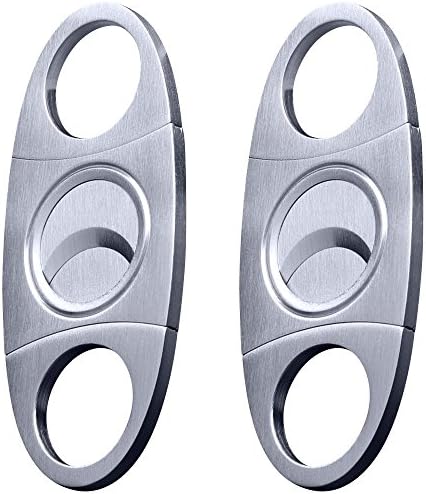 Cigar Cutters 2pcs/pack- Smoking Accessories- Stainless Steel Double Guillotine Cutter Blades Perfect for used for Most Cigars, Easy to Use Portable, Perfect Gift
