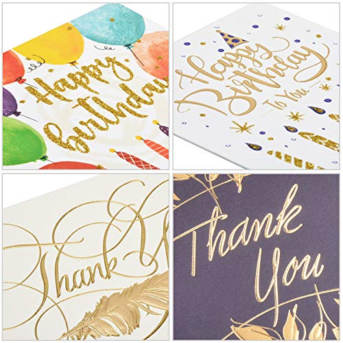 Greeting Cards Assortment 26 Unique Assorted Cards for All Occasions w/Greetings Inside and Card Organizer with Envelope Birthday Thank You Wedding and More