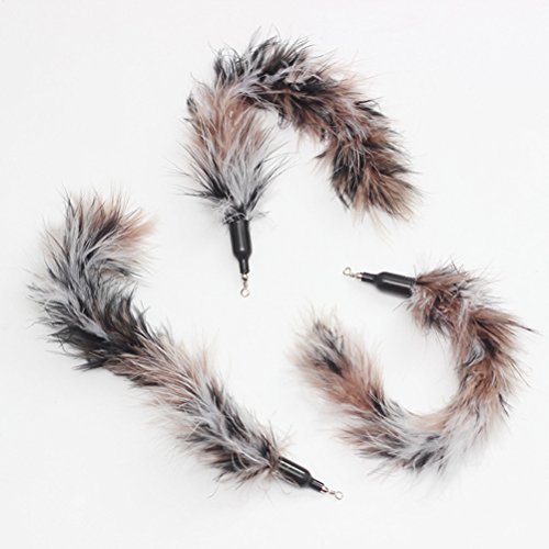 UEETEK 5 Pcs Replacement Refill Feather Catcher for Interactive Cat and Kitten Toy Wands