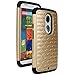 Moto X 2nd Gen, Moto X 2 Case, Style4U Motorola Moto X (2nd Generation) Studded Bling Hybrid Armor Case Motorola X (2nd Gen, 2014 Release Only) W/ 1 Screen Protector / 1 Stylus [Gold / Black}