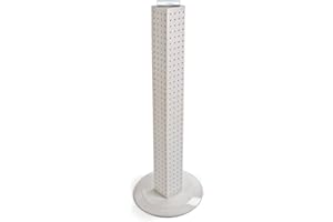 Azar Displays 700223-WHT Pegboard 4-Sided Revolving Counter Display, White Solid Color
