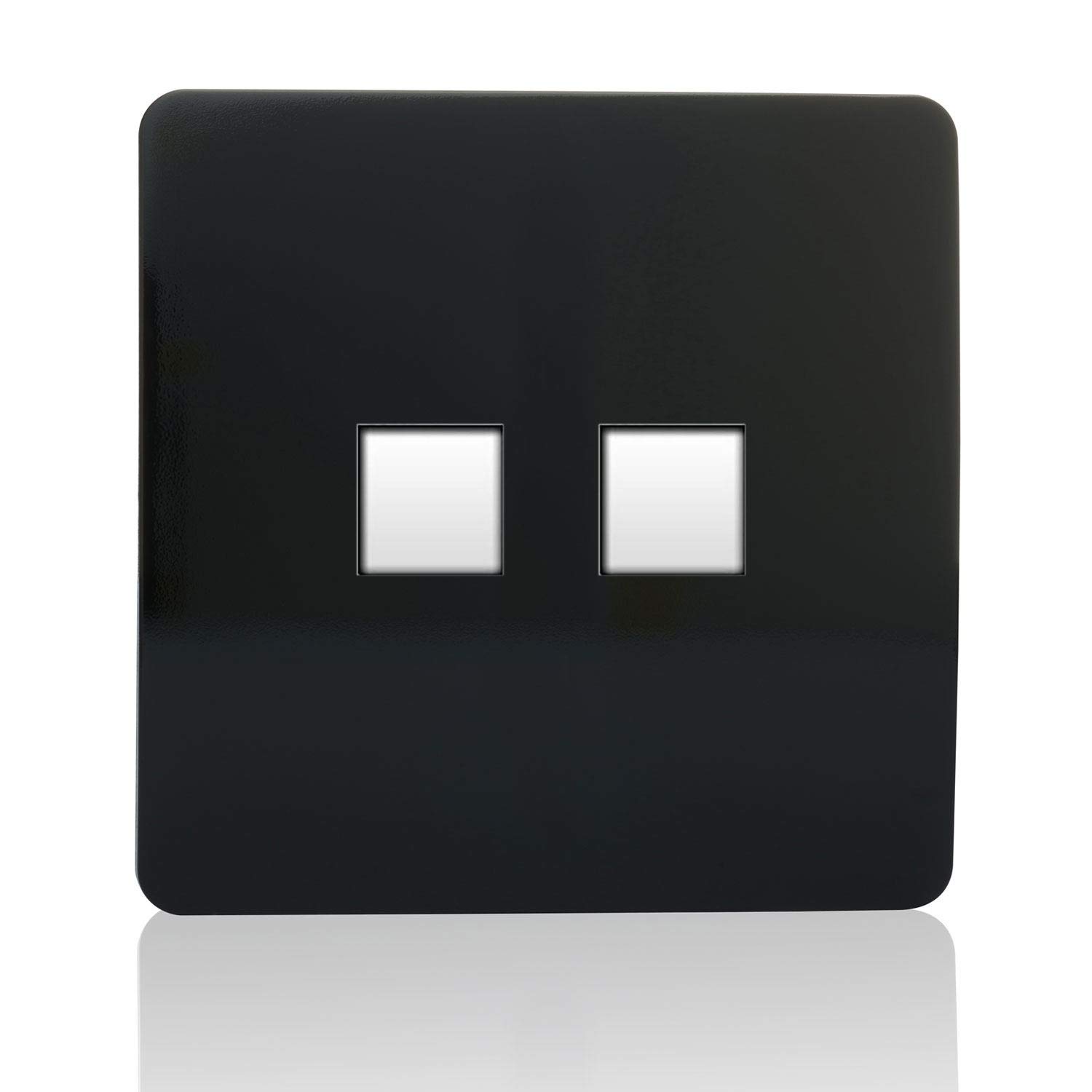 Trendi Telephone Socket + RJ45 Cat 5e & Cat 6 PC Socket Black