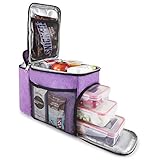 HemingWeigh Reusable Insulated Lunch Box - Durable Lunch Bag Cooler w/Spacious Storage Compartments - Includes 3 Food Storage Containers & Ice Pack (Eggplant)