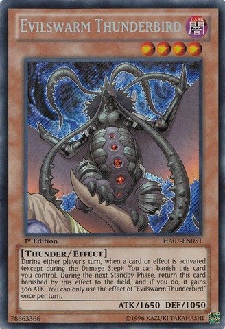Yu-Gi-Oh! - Evilswarm Thunderbird (HA07-EN051) - Hidden Arsenal 7: Knight of Stars - 1st Edition - Secret Rare