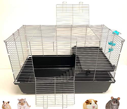 Large 2-Level Universal Small Animal Home Critter Habitat Cage for Wide Variety Exotics Animal Hamster Rat Mice Mouse Gerbil Guinea Pig Chinchillas Ferret