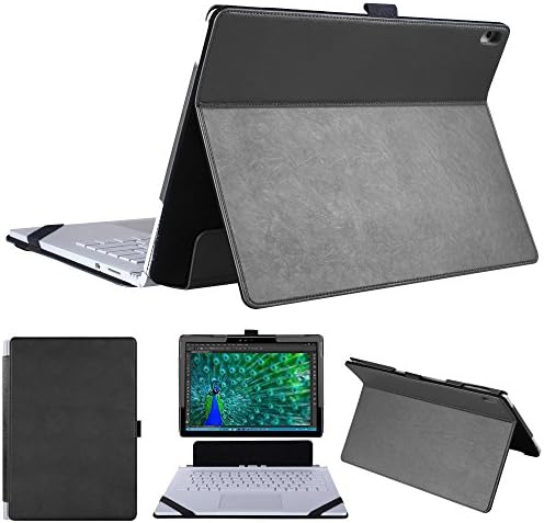 Two in one Surface Book 2/1 Laptop Case, Detachable Protective Folio Case Cover For 13.5 Inch Microsoft Surface Book1/2 Two uses-black