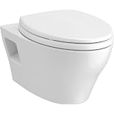 Toto TCT428CFG01 EP Wall Mounted Elongated Chair Height Toilet Bowl Only with Skirted Design and CeFiONtect - Less Seat