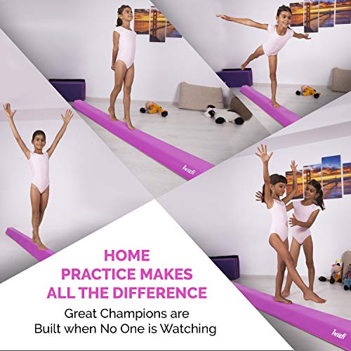 Hazli Folding Gymnastics Balance Beam for Home Practice - Kids 8FT Balance Beams for Gymnastic