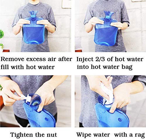 Hot Water Bottles Bag Hot Cold Water Bottle Bag Heating Pads Pain Relievers PVC Winter Hand Foot Warmer Bag Hot Water Bags Relaxing Heat Cold Therapy Hot Cold Therapies Heating Bag Christmas Gifts - Thumbnail 2