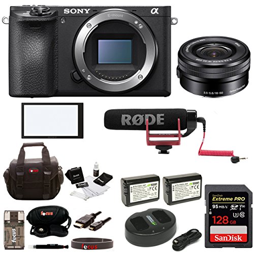 Sony-Alpha-a6500-Digital-Camera-w-SELP1650-16-50mm-Power-Zoom-Lens-Rode-Video-Mic-GO-On-Camera-Mic-Bundle