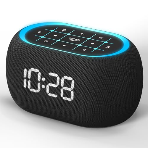 ANJANK Alarm Clock White Noise Sound Machine with Bluetooth Speaker, 21 Soothing