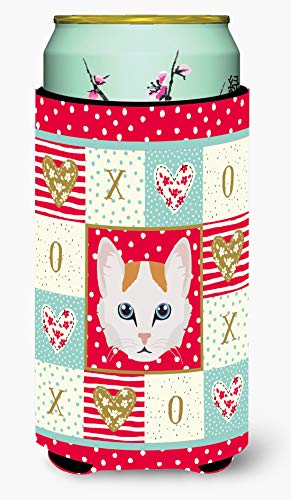 Caroline's Treasures CK5176TBC Turkish Van Cat Love Tall Boy Hugger, Red Can Co…