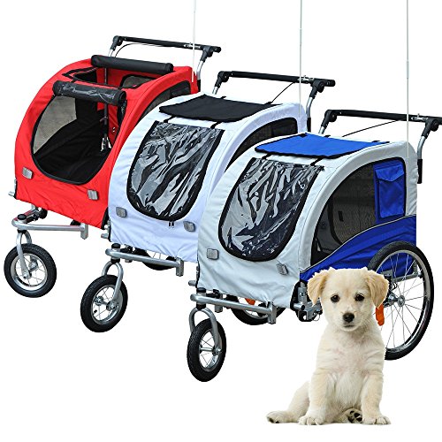 Pet Dog Bike Trailer Bicycle Trailer Stroller Jogger (white)