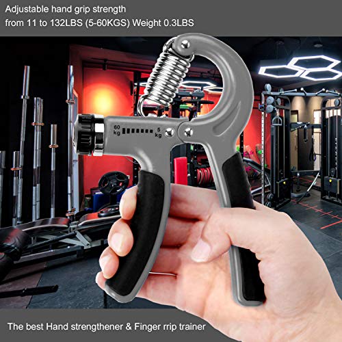 HotLife Hand Strengthen Grip Adjustable Resistance 11LBS/5KGS - 132Lbs/60KGS - Hand Gripper Exerciser, Finger Strength, Hand strengthening Equipment and Wrist Strengthener