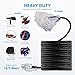 TerraBloom 14/3 Heavy Duty Extension Cord 50 FT Outdoor - Black Outdoor Extension Cord Multiple Outlet - Ultra-Flexible SJEOW Rubber, Light Indicator, Triple Outlet for Maximum Efficiency - 15 Amp