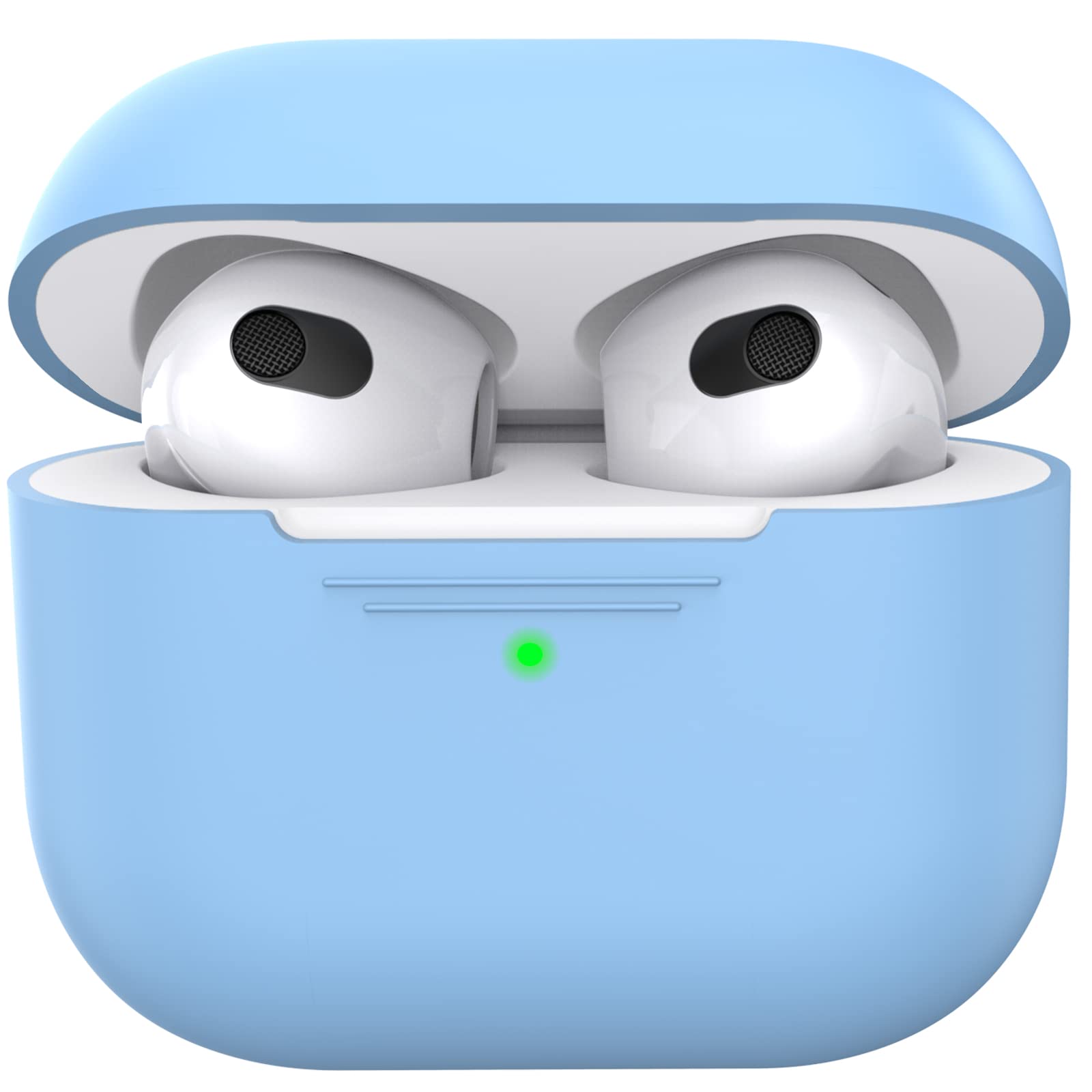 AhaStyle Airpods 3 Case Cover, Soft Silicone Protective Case Compatible with AirPods 3rd Full Body Shockproof Covers for Apple AirPods 3rd Generation 2021 (Sky Blue)