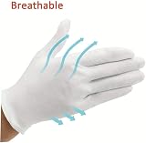 ROMAXO 2 Pairs 100% Cotton Moisturising Gloves for Eczema Dry Hands view 6