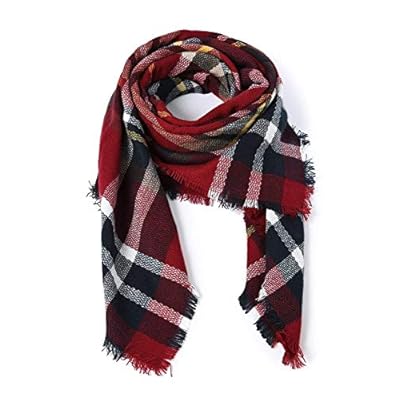 Women's Plaid Scarf, Cozy Winter Wrap Oversized Large Thick Shaw