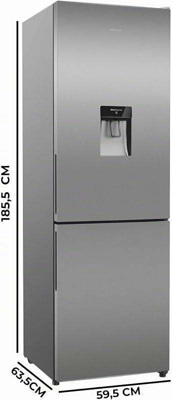 Bolero CoolMarket Combi 322i WD Inox E. 322L Total No Frost Combi Frigorífico. 185,5 cm de altura, 59,5 cm de largura, Classe E, Tecnologia Multi Airflow, HumidityFlex HUB, LED interior, Aço Inoxidável